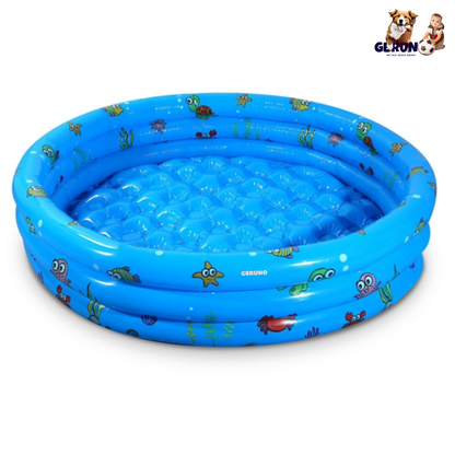 51x13 Inflatable Swimming Pool Blow Up Family Pool For 3 Kids Foldable Swim Ball Pool Center w/ 4 Valves Bottom Water Drain Plug For Indoor Backyard