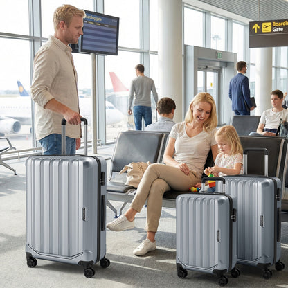 3-Piece Hardside Luggage Set (20/24/28 Inch) Lightweight with 3-Digital Lock