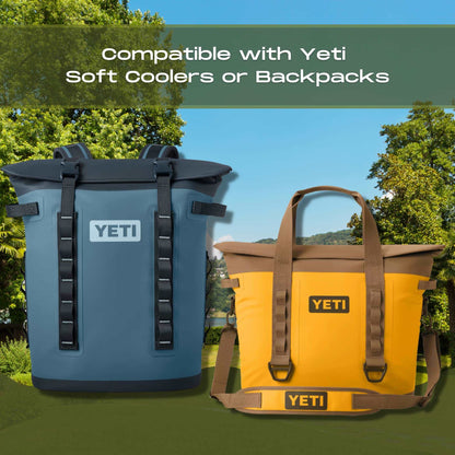 Black Phone Holder Attachment Compatible with Soft Yeti Coolers & Backpacks with Straps - Accessorize Your Cooler or Backpack & Securely Hold Your Phone - Made in USA! (Black)