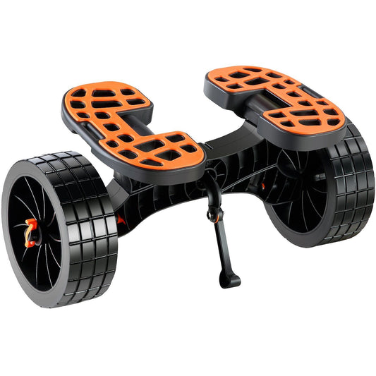 Heavy Duty Kayak Cart, 320lbs Load Capacity, Detachable Canoe Trolley Cart with 10'' Solid Tires, Adjustable Brackets & Nonslip Support Foot, for Kayaks Canoes Paddleboards Float Mats Jon Boats