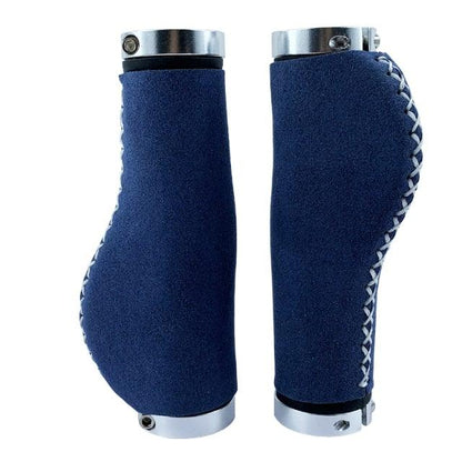 Leather City Mountain Bike Handlebar Cover Handle Grips Bar End Non-slip Aluminum Lock Ergonomic Design Non-Slip Microfiber Leather Bicycle Grip With Aluminum Alloy Dual Lock-On Bicycle Handle Bar Covers For Mountain Road Bike