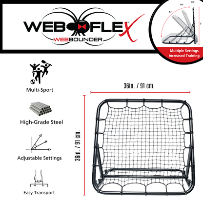 Web Rebounder 3x3 Portable Multi-Sport Defensive Trainer