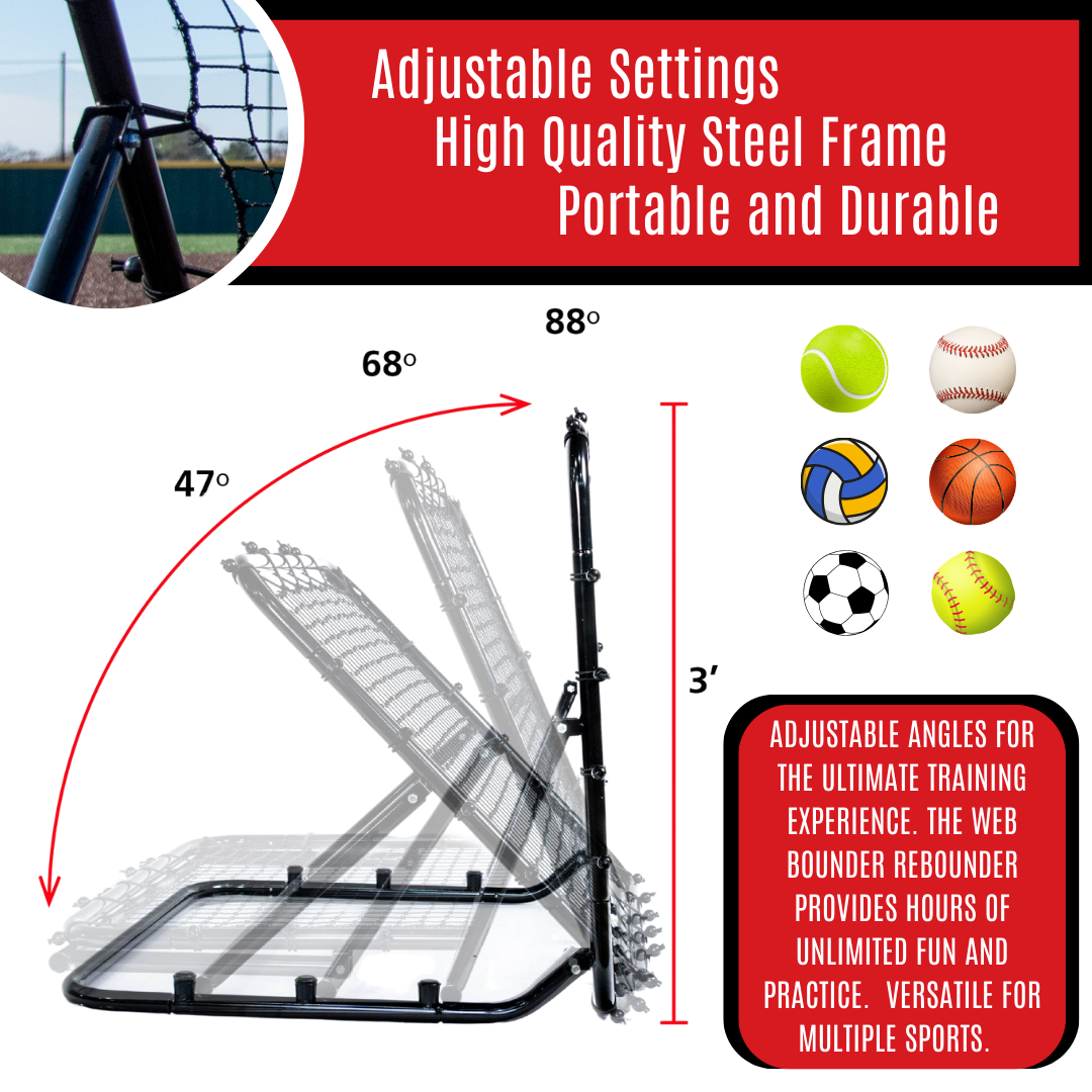 Web Rebounder 3x3 Portable Multi-Sport Defensive Trainer