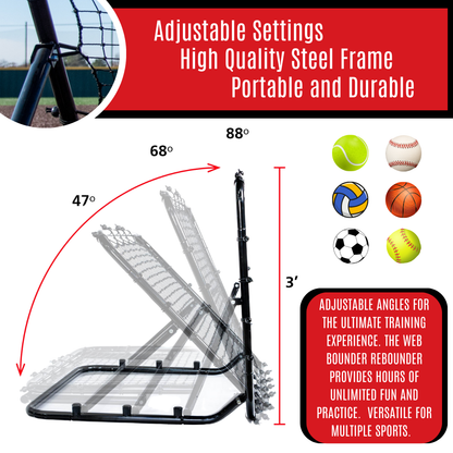 Web Rebounder 3x3 Portable Multi-Sport Defensive Trainer